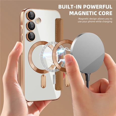 Husa de protectie Techsuit SmartMag Book compatibil cu Samsung Galaxy A55 5G, Maro