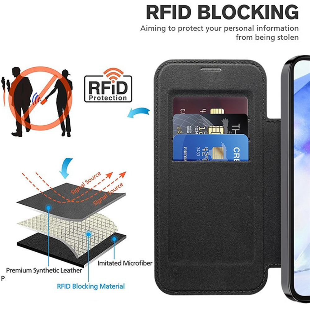 Husa de protectie Techsuit SmartMag Book compatibil cu Samsung Galaxy A55 5G, Negru