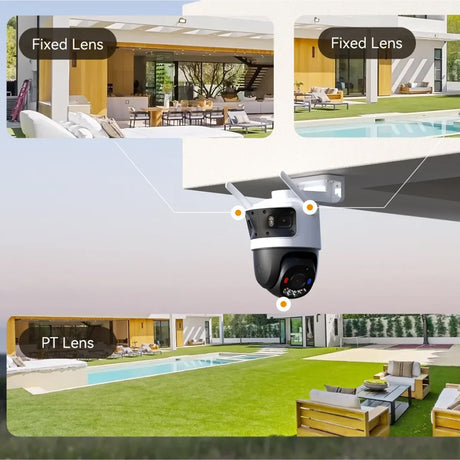 Imou Outdoor Camera Cruiser Triple (IPC-S7UP-11M0WED), 3+3+5MP, Wi-Fi, 2x SD Card Slot, PT, Night Vision, AOR Mode, Alb