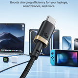 Cablu Baseus Dura Series (P10377803U03-01), for MacBook, Fast Charging, Type-C, PD 240W, 480Mbps, 1m, Rosu / Black