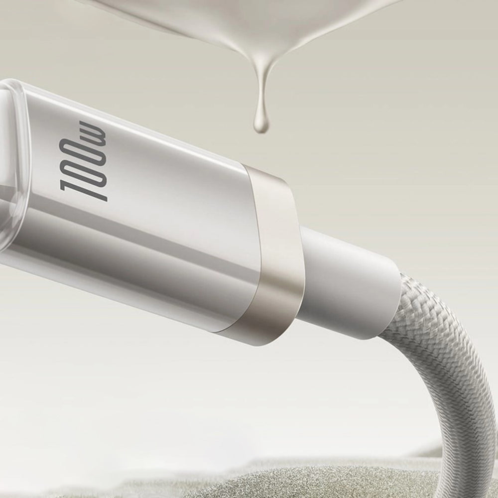 Cablu Baseus Titanium (P10378102G21-02), USB to Type-C 100W, Fast Charging, 480Mbps, Naylon, 2m, Argintiu