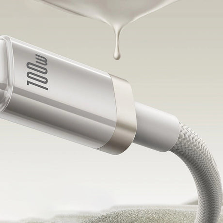 Cablu Baseus Titanium (P10378102G21-02), USB to Type-C 100W, Fast Charging, 480Mbps, Naylon, 2m, Argintiu