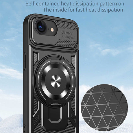 Husa de protectie Techsuit RuggedCam compatibil cu iPhone 16e / iPhone 17e, Negru