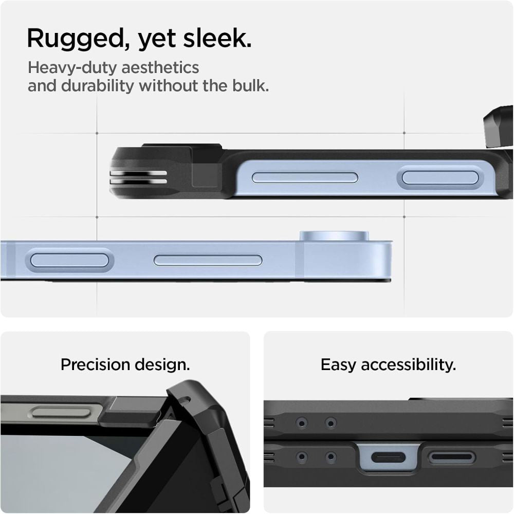 Husa de protectie Spigen Tough Armor Pro MagSafe (ACS09807) compatibil cu Samsung Galaxy Z Flip6 / Flip7 FE, Negru