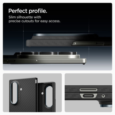 Husa de protectie Spigen Air Skin (ACS09555) compatibil cu Samsung Galaxy Z Fold7, Aramid Black