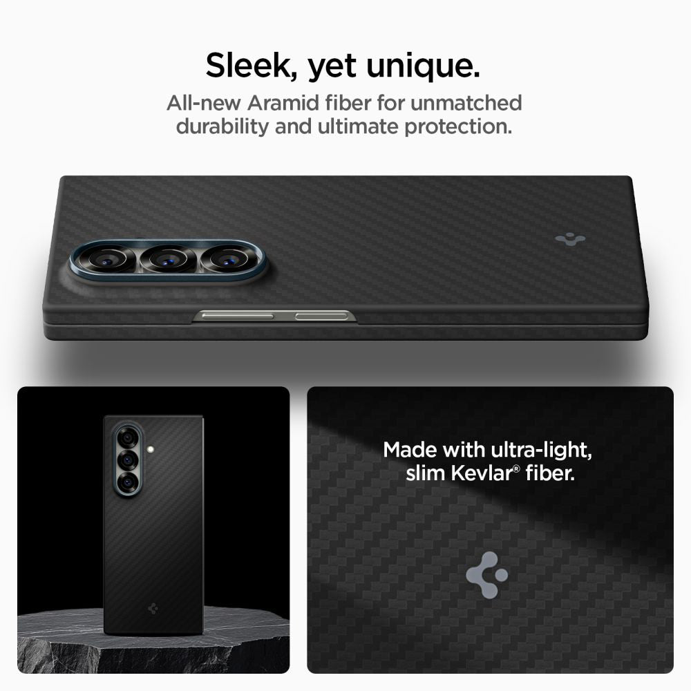 Husa de protectie Spigen Air Skin (ACS09555) compatibil cu Samsung Galaxy Z Fold7, Aramid Black