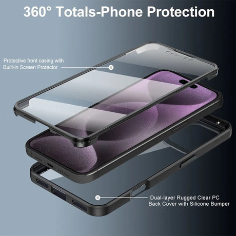 Folie de protectie Techsuit ColorVerse 360 Series + compatibil cu iPhone 17 Pro, Albastru