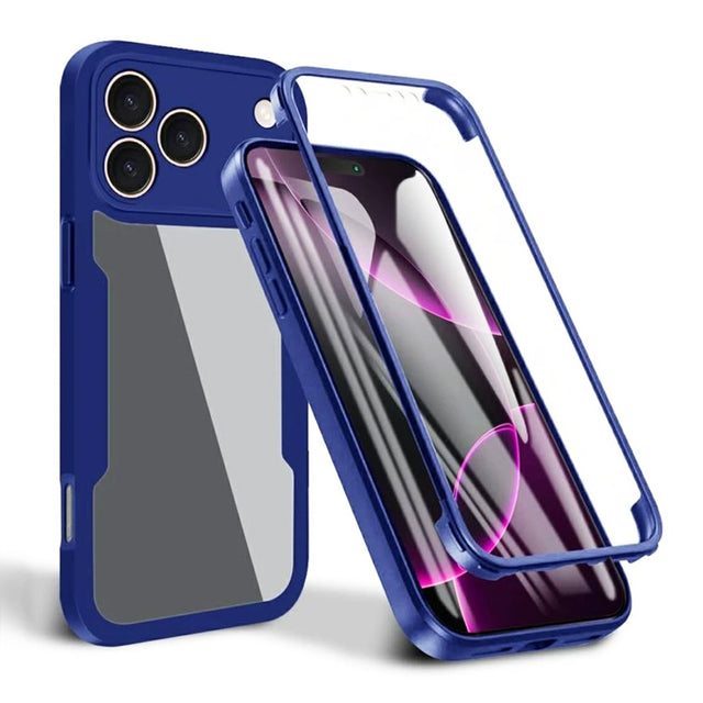 Folie de protectie Techsuit ColorVerse 360 Series + compatibil cu iPhone 17 Pro, Albastru