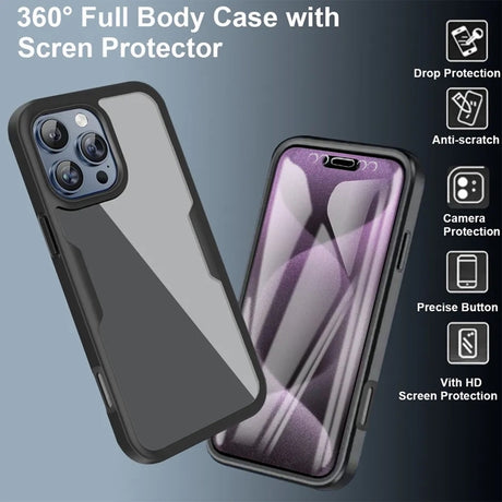 Folie de protectie Techsuit ColorVerse 360 Series + compatibil cu iPhone 17, Albastru