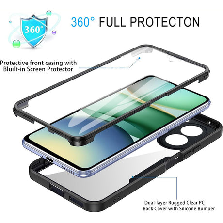Folie de protectie Techsuit ColorVerse 360 Series + compatibil cu Xiaomi Redmi A5 4G (Regional), Negru