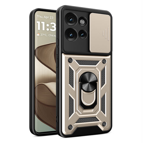 Techsuit CamShield Series husă aurie pentru Motorola Edge 50 Fusion
