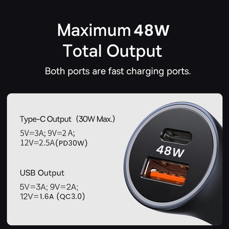 Incarcator Techsuit Premium Car RescueVolt (C3), with Metal Window Breaker, Fast Charge, USB QC18W, USB-C PD30W, 5V/3A, Gri