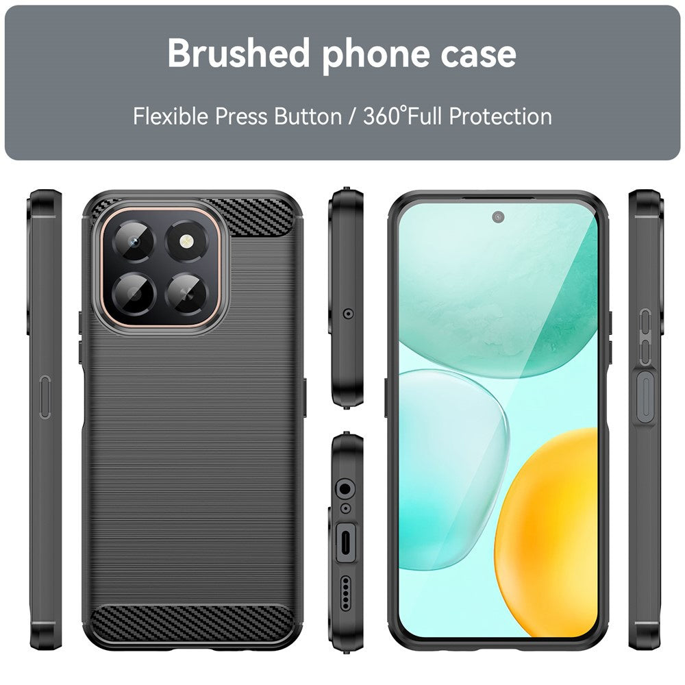 Husa de protectie Techsuit Carbon Silicone compatibil cu Honor X6c, Negru