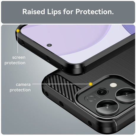 Husa de protectie Techsuit Carbon Silicone compatibil cu Oppo Reno14 F / Reno14 FS 5G, Negru