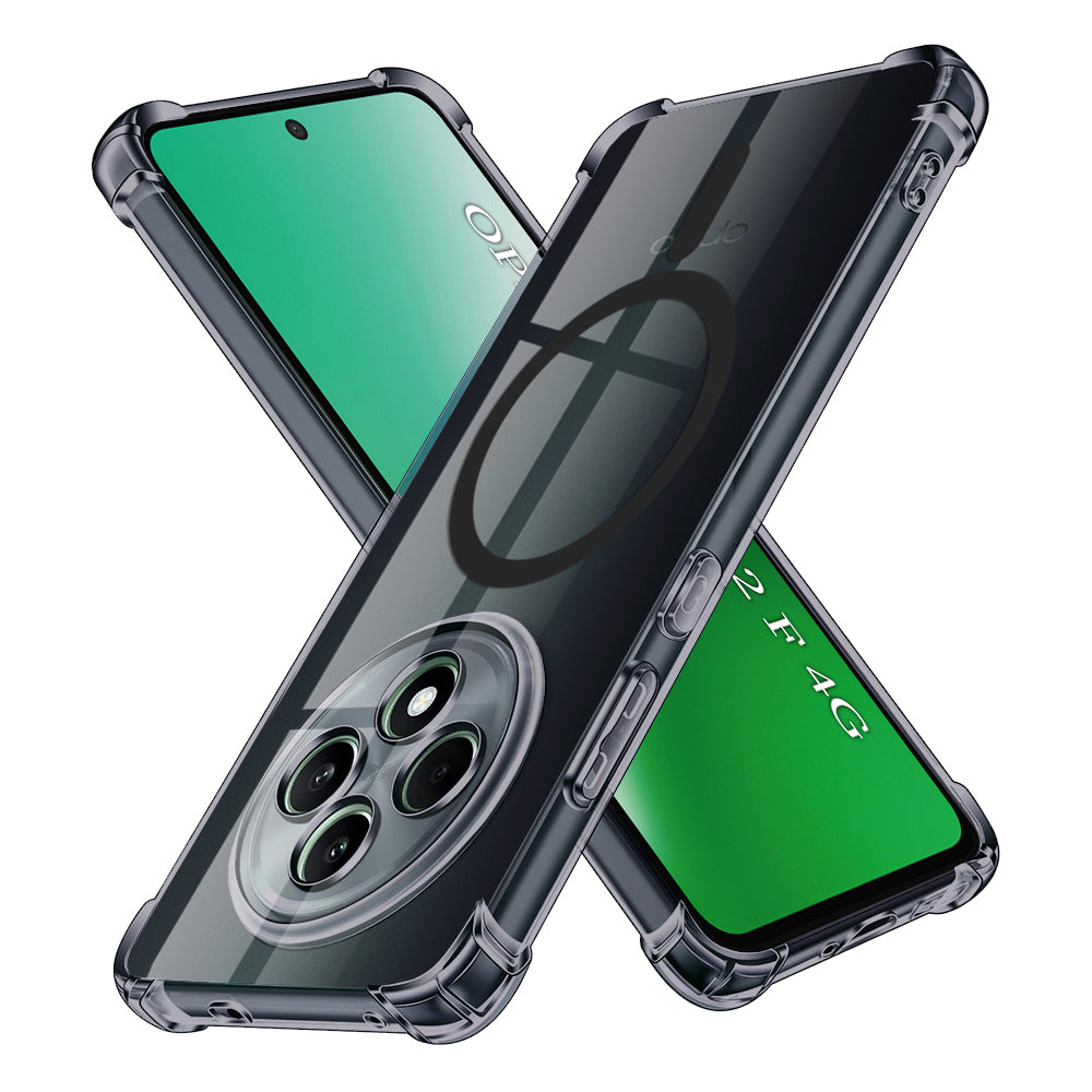 Husa de protectie Techsuit Shockproof Clear Silicone MagSafe compatibil cu Oppo Reno12 F 4G / Reno12 F 5G / Reno12 FS 4G / Reno12 FS 5G, Negru Fumuriu