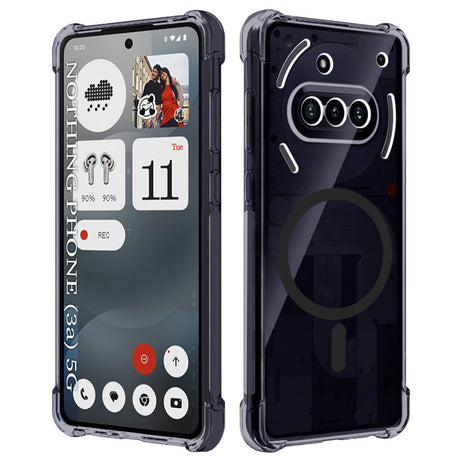 Husa de protectie Techsuit Shockproof Clear Silicone MagSafe compatibil cu Nothing Phone (3a), Negru Fumuriu