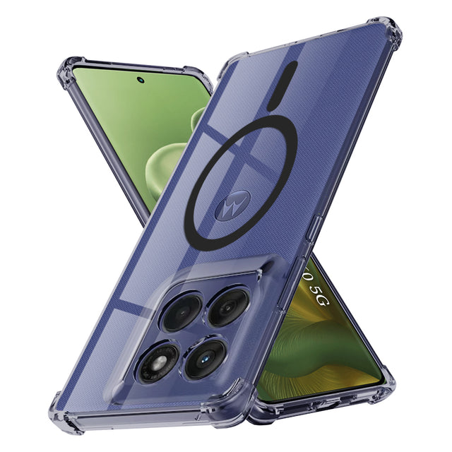 Husa de protectie Techsuit Shockproof Clear Silicone MagSafe compatibil cu Motorola Edge 60 / Edge 60 Fusion, Negru Fumuriu