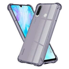 Husa de protectie Techsuit Shockproof Clear Silicone compatibil cu Huawei P30 Lite / P30 Lite New Edition, Negru Fumuriu