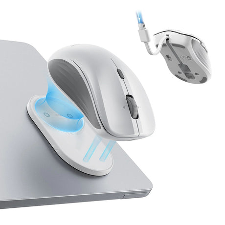 Tastatura/Mouse ESR Wireless Mouse MagMouse (6H0020301), Magnetic Grip, Built-in Type-C Cable, 800-4800DPI, Alb