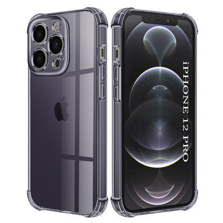 Husa de protectie Techsuit Shockproof Clear Silicone compatibil cu iPhone 12 Pro, Negru Fumuriu