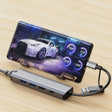 Hub/Dock Techsuit Docking Station BoostNetLink 5in2 (H3), USB, Type-C to 3x USB, 1x USB-C, Ethernet RJ45, 1000Mbps, Gri