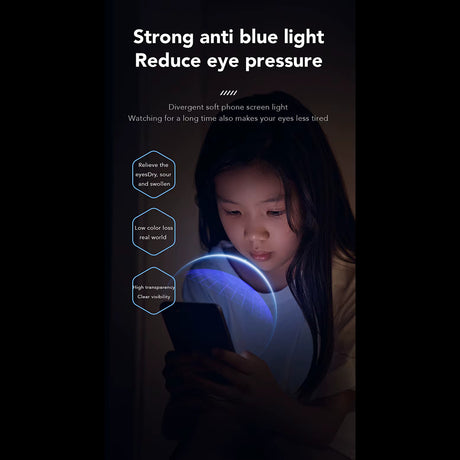 Folie de protectie ANANK 2.5D Anti-blue Light compatibil cu iPhone 15 Pro, Negru