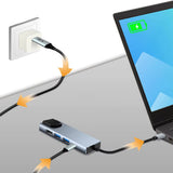 Hub/Dock Techsuit Docking Station NetBridge 5 in 1 (H1), Type-C to 1x USB2.0, 1x USB3.0, 1x Type-C, 1x HDMI, 1x RJ45, PD87W, 4K@30Hz, Gri