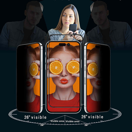 Folie de protectie ANANK 2.5D 2X Reinforced Privacy with Installation Box compatibil cu iPhone 15 Pro, Negru