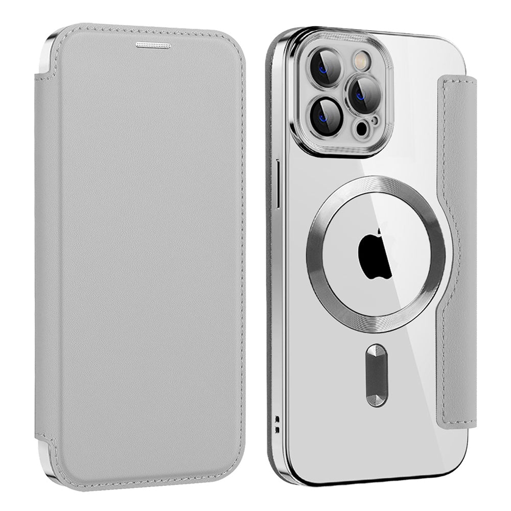 Husa de protectie Techsuit SmartMag Book compatibil cu iPhone 11 Pro Max, Gri