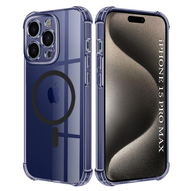 Husa de protectie Techsuit Shockproof Clear Silicone MagSafe compatibil cu iPhone 15 Pro Max, Negru Fumuriu