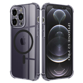 Husa de protectie Techsuit Shockproof Clear Silicone MagSafe compatibil cu iPhone 12 Pro, Negru Fumuriu