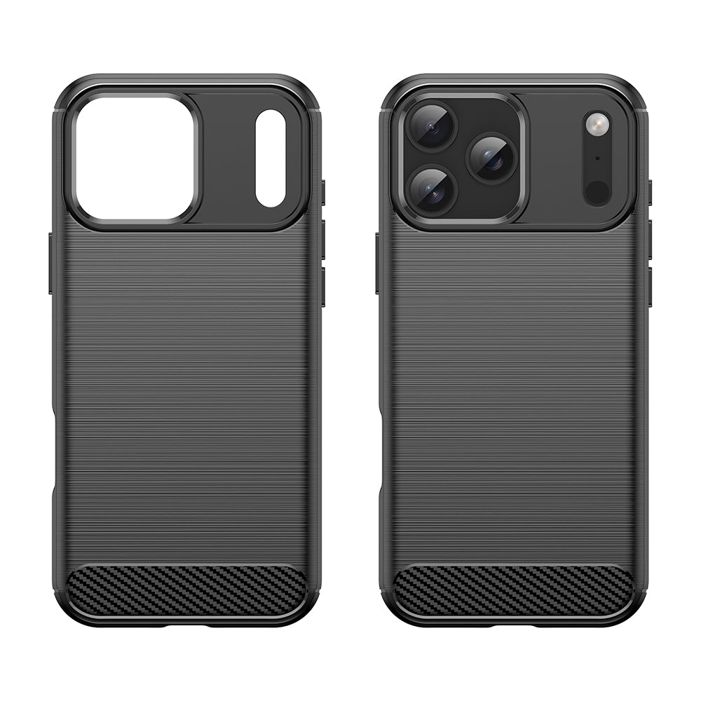 Husa de protectie Techsuit Carbon Silicone compatibil cu iPhone 17 Pro Max, Negru