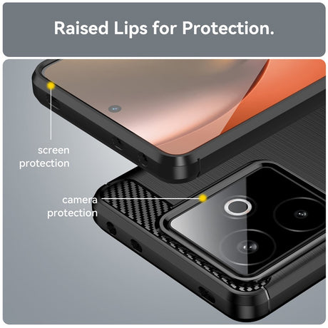Husa de protectie Techsuit Carbon Silicone compatibil cu Realme GT 7, Negru