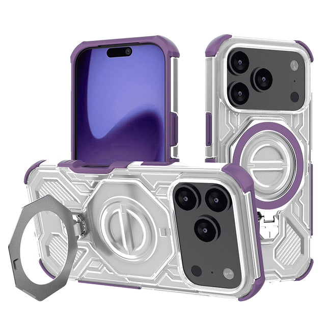 Husa de protectie Techsuit Carbon Shield PRO compatibil cu iPhone 17 Pro, Mov Transparent