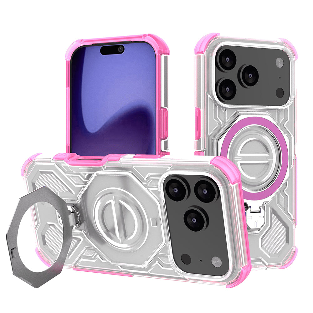 Husa de protectie Techsuit Carbon Shield PRO compatibil cu iPhone 17 Pro, Roz Transparent