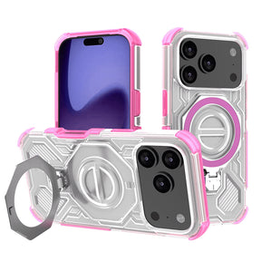 Husa de protectie Techsuit Carbon Shield PRO compatibil cu iPhone 17 Pro, Roz Transparent