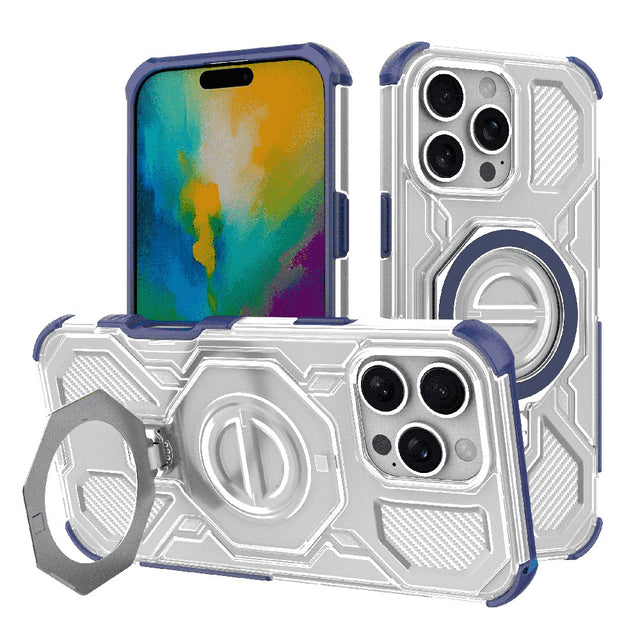 Husa de protectie Techsuit Carbon Shield PRO compatibil cu iPhone 16 Pro Max, Albastru Transparent