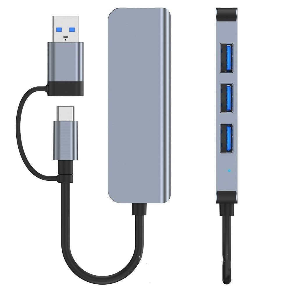 Hub/Dock Techsuit Docking Station DataBridge 4 in 1 (H8), USB, Type-C to USB 3.0, 3x USB 2.0, Gri