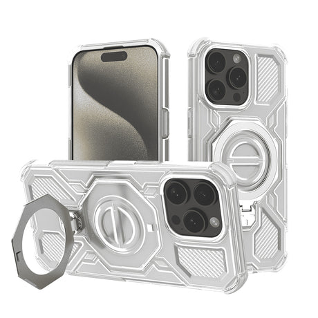 Husa de protectie Techsuit Carbon Shield PRO compatibil cu iPhone 15 Pro, Alb Transparent
