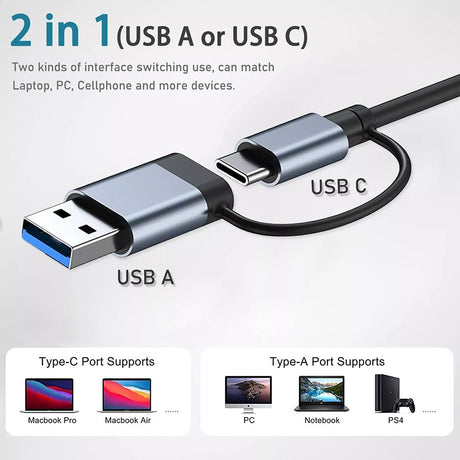 Hub/Dock Techsuit Docking Station DataBridge 4 in 1 (H8), USB, Type-C to USB 3.0, 3x USB 2.0, Gri