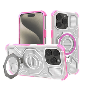 Husa de protectie Techsuit Carbon Shield PRO compatibil cu iPhone 15 Pro Max, Roz Transparent