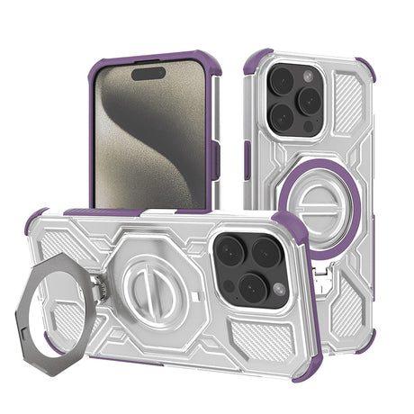 Husa de protectie Techsuit Carbon Shield PRO compatibil cu iPhone 15 Pro Max, Mov Transparent