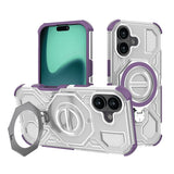 Husa de protectie Techsuit Carbon Shield PRO compatibil cu iPhone 16, Mov Transparent
