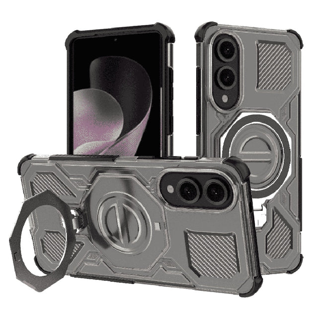 Husa de protectie Techsuit Carbon Shield PRO compatibil cu Samsung Galaxy S25 Edge, Negru Fumuriu