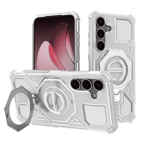 Husa de protectie Techsuit Carbon Shield PRO compatibil cu Samsung Galaxy S25, Alb Transparent