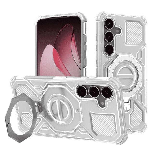 Husa de protectie Techsuit Carbon Shield PRO compatibil cu Samsung Galaxy S25, Alb Transparent