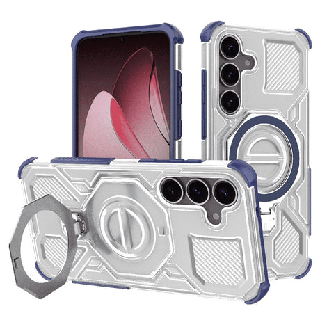Husa de protectie Techsuit Carbon Shield PRO compatibil cu Samsung Galaxy S25 Plus, Albastru Transparent