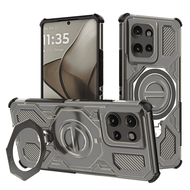 Husa de protectie Techsuit Carbon Shield PRO compatibil cu Motorola Edge 50, Negru Fumuriu