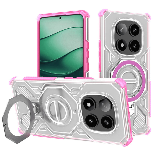 Husa de protectie Techsuit Carbon Shield PRO compatibil cu Xiaomi Redmi Note 14 Pro 5G / Poco X7, Roz Transparent