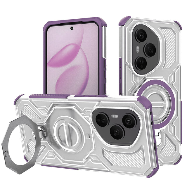 Husa de protectie Techsuit Carbon Shield PRO compatibil cu Honor 400 Pro, Mov Transparent